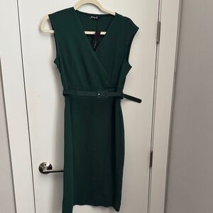 Elegant Green Wrap Dress